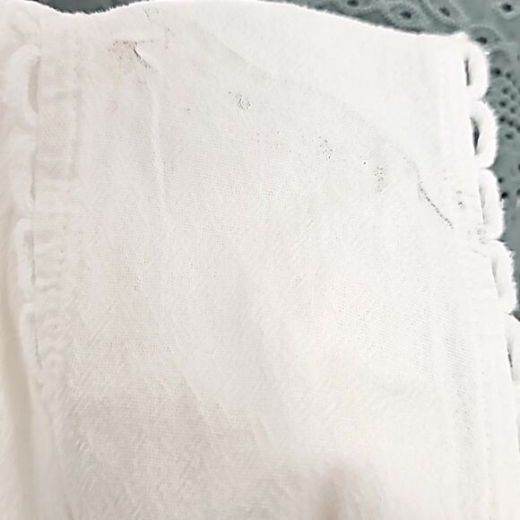 Cotton Natural Womens Gauzy White Embroidered Smocked Back Tunic Top Size XXL - Picture 12 of 13